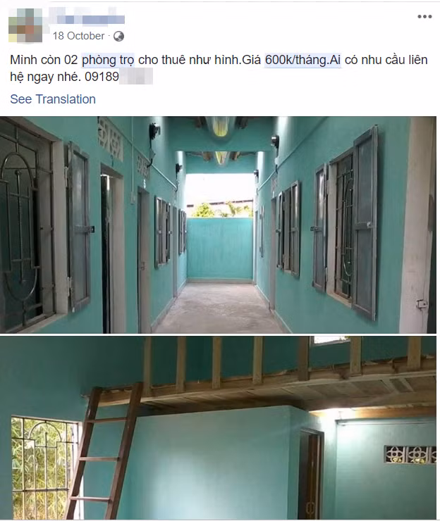 Nhung phong tro het nhu tu biet giam, gia chi 600k/ thang