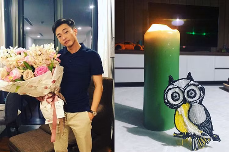 Cường Đô la dành tặng Đàm Thu Trang những bó hoa hay tự tay làm mô hình con cú mèo đáng yêu.
