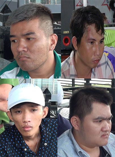 Nhóm đối tượng bị bắt giữ. Ảnh: CAND.