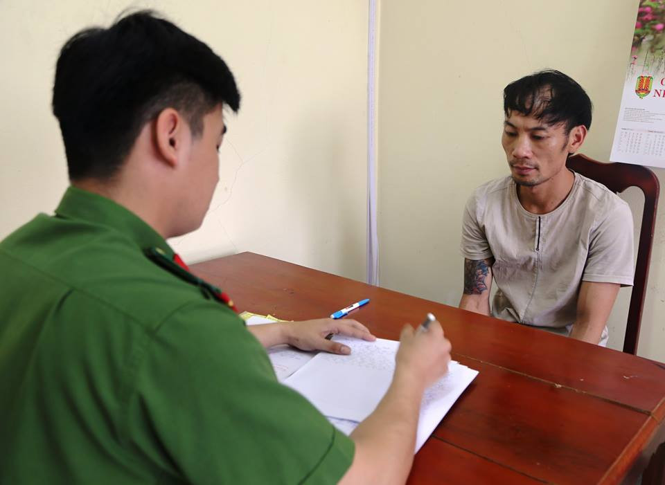 Thanh tại cơ quan công an. Ảnh: CA cung cấp.