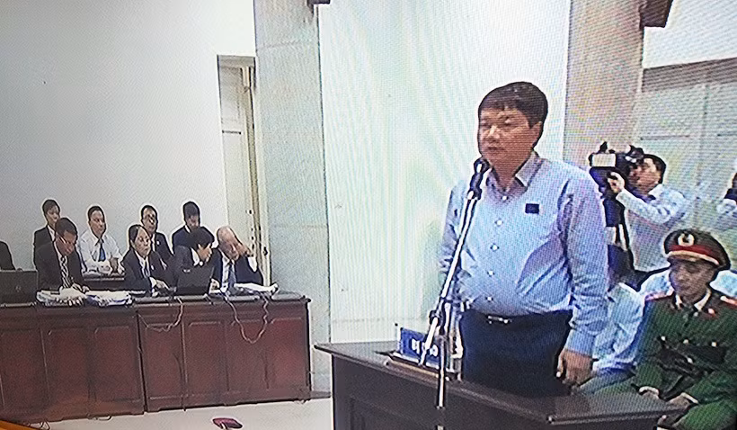 Bị cáo Đinh La Thăng tại phiên tòa sáng ngày 19/3.