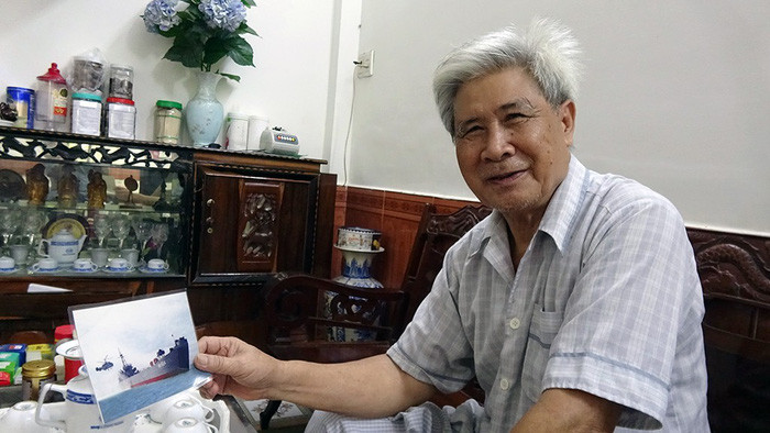 Thượng tá Nguyễn Xuân Lương nhớ về những ngày đầu tiếp quản tàu HQ 505 và những chiến công của con tàu thời ông làm thuyền trưởng - Ảnh:Đông Hà.
