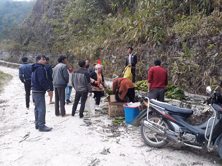 Nhiều thương lái Trung Quốc đổ về xã Sì Lở Lầu, huyện Phong Thổ thu mua rau dớn