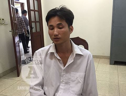 Phạm Đức Thế tại cơ quan công an. Ảnh: ANTĐ.