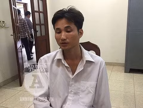 Phạm Đức Thế tại cơ quan công an. Ảnh: ANTĐ.