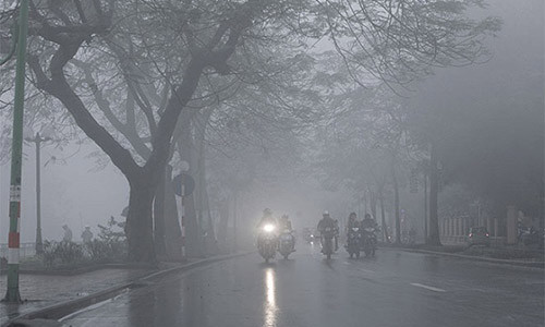 Thoi tiet hom nay 26/3: Ha Noi mua phun nho va nhieu suong mu