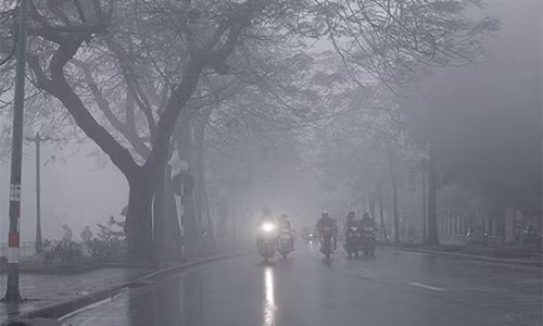 Thoi tiet hom nay 26/3: Ha Noi mua phun nho va nhieu suong mu