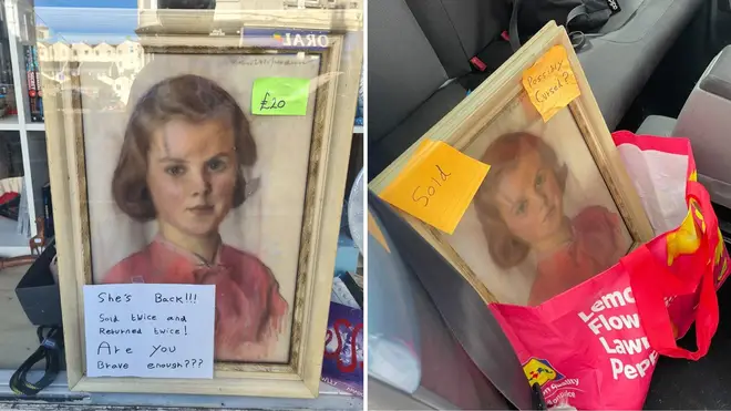 Người mua đầu tiên cảm thấy ánh mắt của cô bé trong bức tranh dường như đang theo dõi họ và tạo ra một không gian không thoải mái khi bước vào căn phòng, khiến họ quyết định trả lại bức tranh.