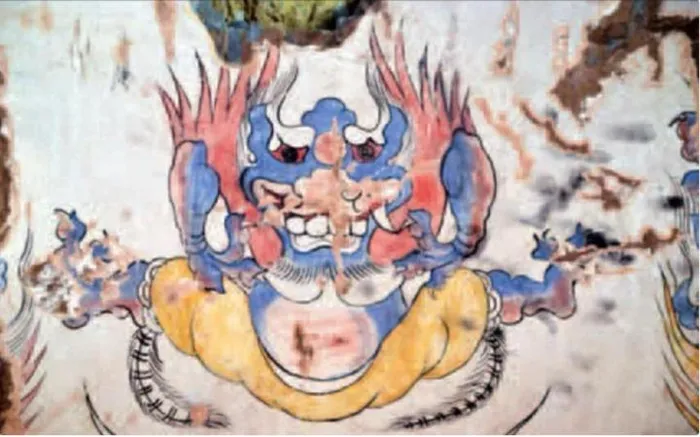 Khi nhóm khảo cổ khám phá ngôi mộ, họ tình cờ "đụng trúng" một bức tranh tường màu xanh đáng sợ. Ban đầu, họ bị hoảng sợ trước "quái vật xanh", nhưng sau đó nhận ra rằng đó chỉ là một bức tranh.