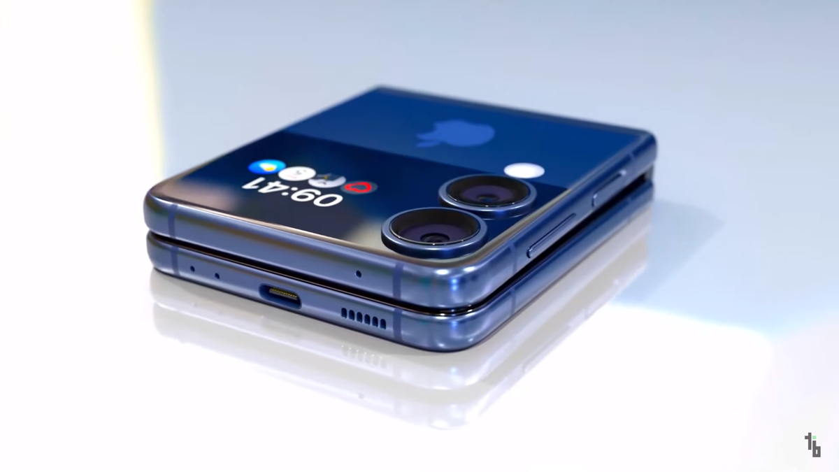 ##b###iPhone 16 Flip xuất hiện với thiết kế ngoại hình tương tự Galaxy Z Flip 4 của Samsung, với màn hình ngoài nhỏ, camera sau kép, khả năng gập lại giống vỏ sò. Tuy nhiên, nó vẫn giữ logo quả táo cắn dở và Dynamic Island ở màn hình chính, đặc trưng của Apple. Màn hình ngoài cũng hiển thị thời gian và thông báo.