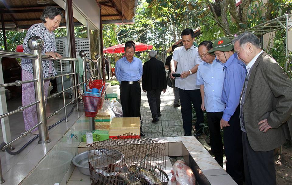 Lúc đó ai cũng hết sức vui mừng khi thấy nguyên Thủ tướng dù đi lại khó khăn nhưng vẫn đi dạo, tham quan khu vườn rợp bóng mát của nguyên Chủ tích nước Nguyễn Minh Triết.