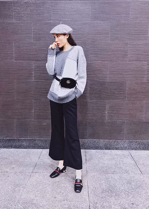 Hoa hậu Kỳ Duyên chia sẻ: "Cuối cùng thì Hà Nội cũng đã lạnh để bạn Duyên được diện cả vali áo len".