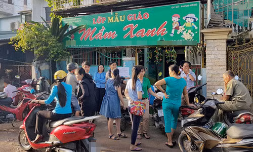 Lớp mầm non Mầm Xanh tại phường Hiệp Thành, Quận 12, TP HCM. Ảnh: Zing
