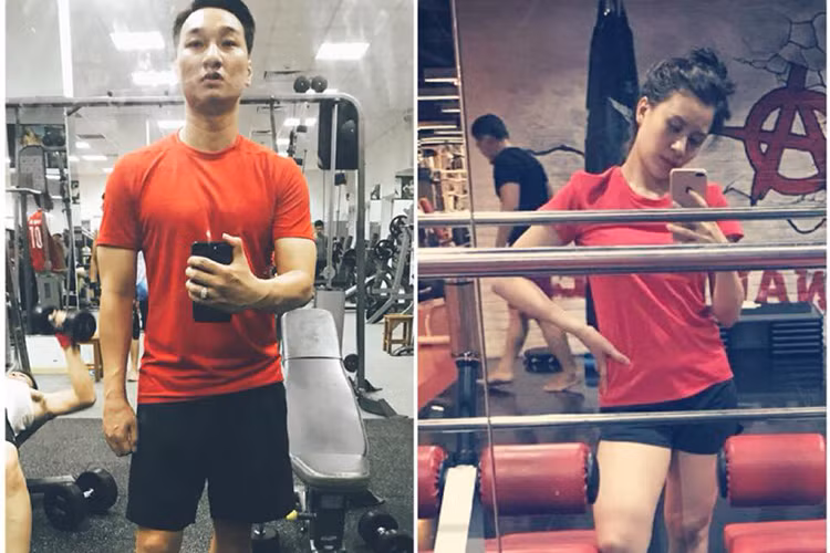 Vợ chồng sao Việt Thành Trung - Ngọc Hương tập thể thao ở 2 phòng tập khác nhau để tôn trọng sự tự do của nhau.