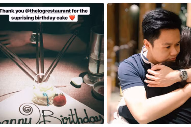 Sau tiệc đón tuổi mới, Xuân Thảo cũng ngầm cảm ơn Phan Thành về chiếc bánh sinh nhật gây bất ngờ. Ảnh: FBNV