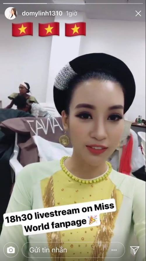 Đại diện Việt Nam - Đỗ Mỹ Linh diện áo tứ thân.