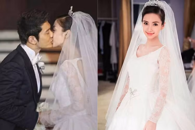 Angelababy đã chọn váy có thiết kế khá đơn giản với phần tay dài và cổ không khoét quá sâu. Ảnh: Sina
