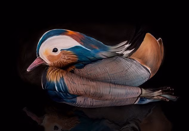 Loạt tác phẩm body painting biến con người thành động vật đẹp ngỡ ngàng của Gesine Marwedel giúp cô trở nên nổi tiếng và được công chúng biết đến nhiều hơn. (Nguồn Dailymail)