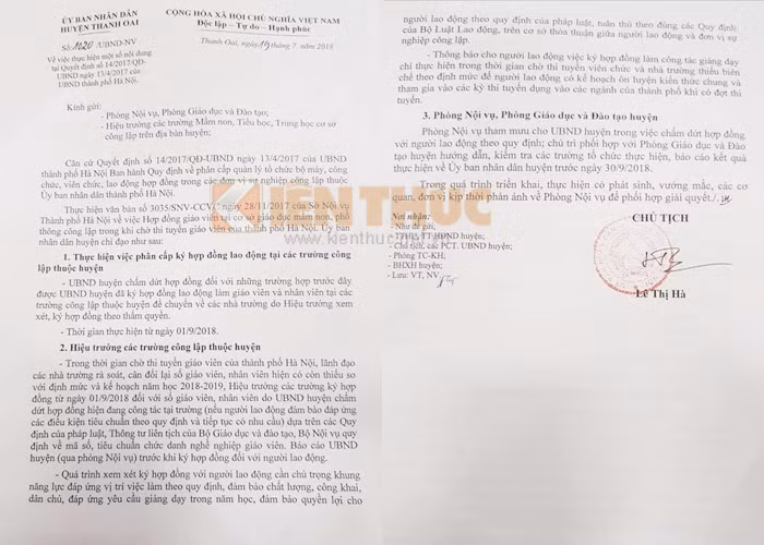 Ha Noi: Gan 450 giao vien hop dong co nguy co mat viec