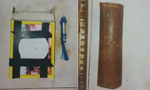 Hộp quà thuốc nổ được gửi đến nhà anh Chung.