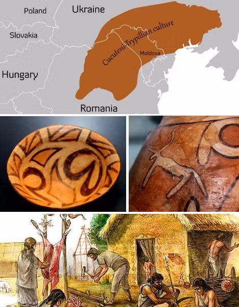 4. Nền văn minh Cucuteni-Trypillian, Ukraine &amp; Romania: Phát triển từ khoảng 5500 TCN, đặc trưng của nền văn minh này là nghệ thuật gốm và tục đốt làng. Sự biến mất có thể do biến đổi khí hậu hoặc hòa nhập với các dân tộc khác.