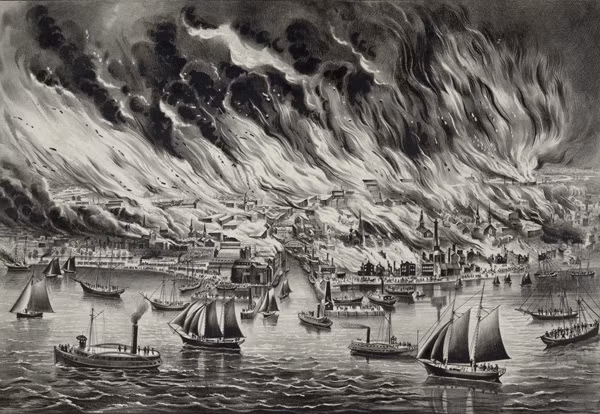 Chicago được mệnh danh là "Thành phố gió", gió đã làm cho lửa cháy mạnh hơn.