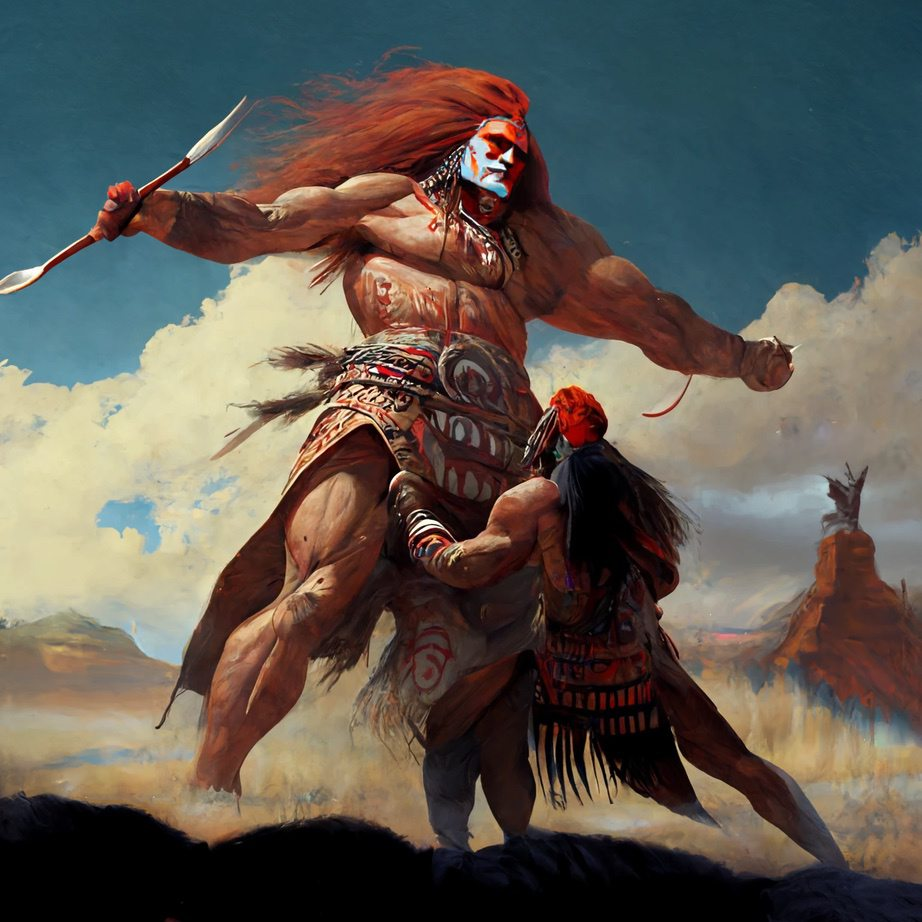 Truyền thuyết về người khổng lồ tóc đỏ, gọi là Si-Te-Cah, của bộ tộc Paiute ở Nevada, Mỹ, kể về một nhóm người khổng lồ tấn công và bắt cóc người Paiute để ăn thịt.