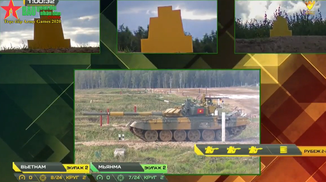 Pháo thủ Trần Ngọc Bình bắn tốt phát đầu tiên và hạ gọn mục tiêu, nhưng tháp pháo sau đó quay ngang liên tục, nhiều khả năng do hệ thống ổn định nòng pháo gặp trục trặc, nên đã không thành công trong lần bắn tiếp theo. Kíp xe số 2 sau đó phải chạy phạt hai vòng, đánh mất lợi thế, để kíp xe số 2 của Myanmar vượt lên dẫn trước.