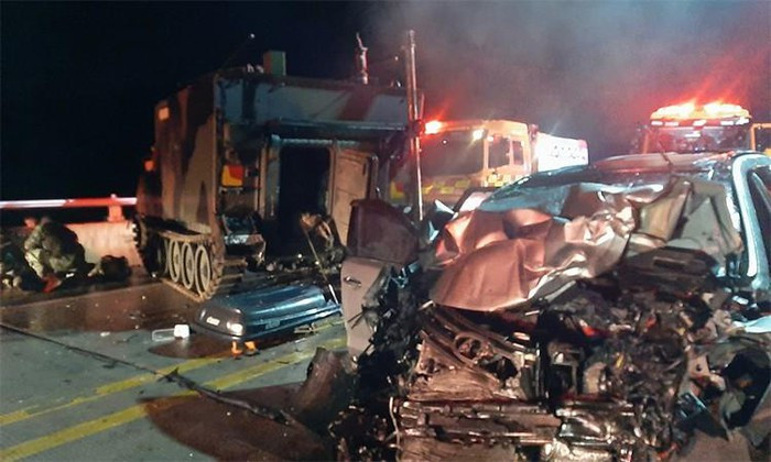 Cảnh sát cho biết các binh sĩ Mỹ đang trên đường trở về căn cứ tại Cheorwon, tỉnh Gangwon, sau buổi huấn luyện bắn đạn thật tại thao trường Rodriguez. Xe bọc thép Mỹ thường xuyên chạy qua đoạn đường xảy ra tai nạn.