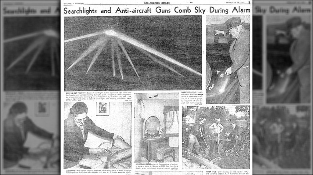 Vào sáng sớm ngày 25/2/1942, người dân ở Los Angeles, Mỹ bị đánh thức bởi một trận chiến kỳ lạ trên bầu trời. Khi ấy, Lực lượng Phòng vệ Dân sự (CDS) ở Bờ Tây nước Mỹ phát hiện có một máy bay lạ xâm nhập không phận.