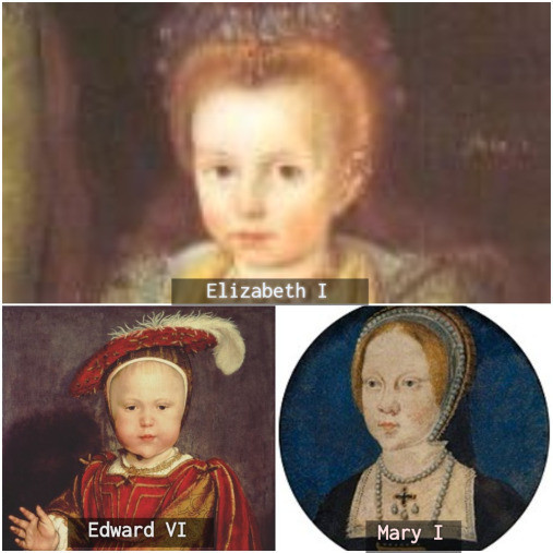 Ba người con của Vua Henry VIII gồm: công chúa Mary (sinh năm 1516), công chúa Elizabeth (sinh năm 1533) và hoàng tử Edward VI (sinh năm 1537).