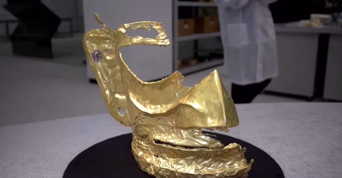 Các chuyên gia suy đoán người xưa có thể sử dụng mặt nạ vàng này trong một nghi lễ tôn giáo vào thời nhà Thục.