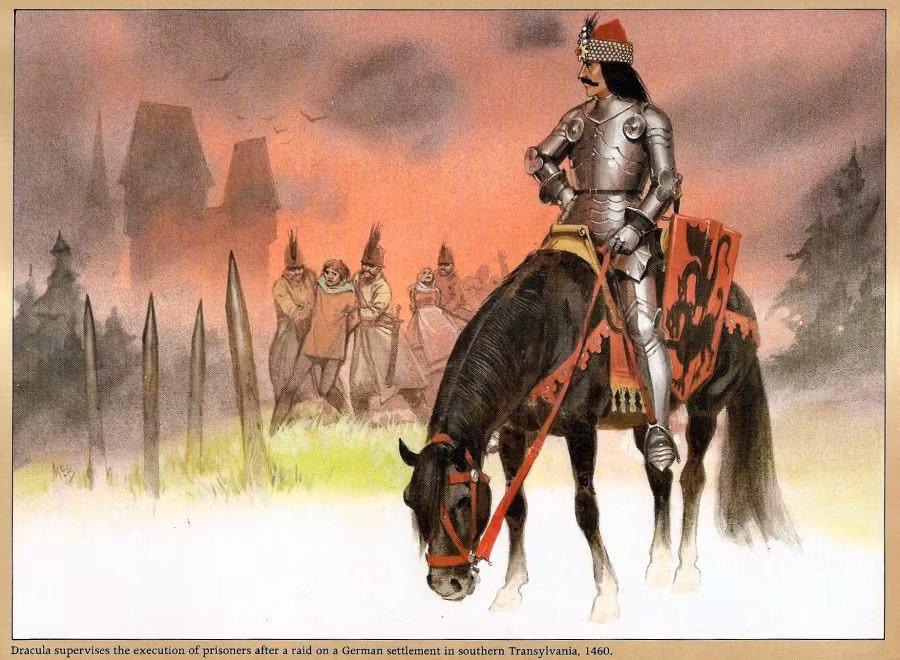 Năm 1459, người dân vùng Wallachia chứng kiến màn tra tấn, giết hại khủng khiếp của Vlad Tepes III. "Bá tước Dracula" cho đóng cọc xuyên người toàn bộ những kẻ tham gia kế hoạch giết cha ông.