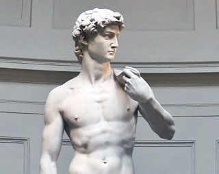 Với chiều cao 4,34m, tượng David khắc họa một cách tỉ mỉ các đường nét cơ thể của người anh hùng David với những điểm nhấn tinh tế ở phần xương chậu, ngực, cơ bụng và hông.