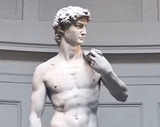 Với chiều cao 4,34m, tượng David khắc họa một cách tỉ mỉ các đường nét cơ thể của người anh hùng David với những điểm nhấn tinh tế ở phần xương chậu, ngực, cơ bụng và hông.