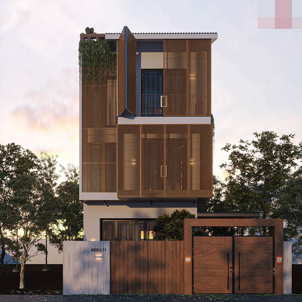 Ngôi nhà phố với diện tích 9x14m do kiến trúc sư Đỗ Nguyễn Anh Quý thực hiện mang phong cách hiện đại, kết hợp giữa sự duyên dáng của màu trắng cùng tông màu gỗ ấm áp. 