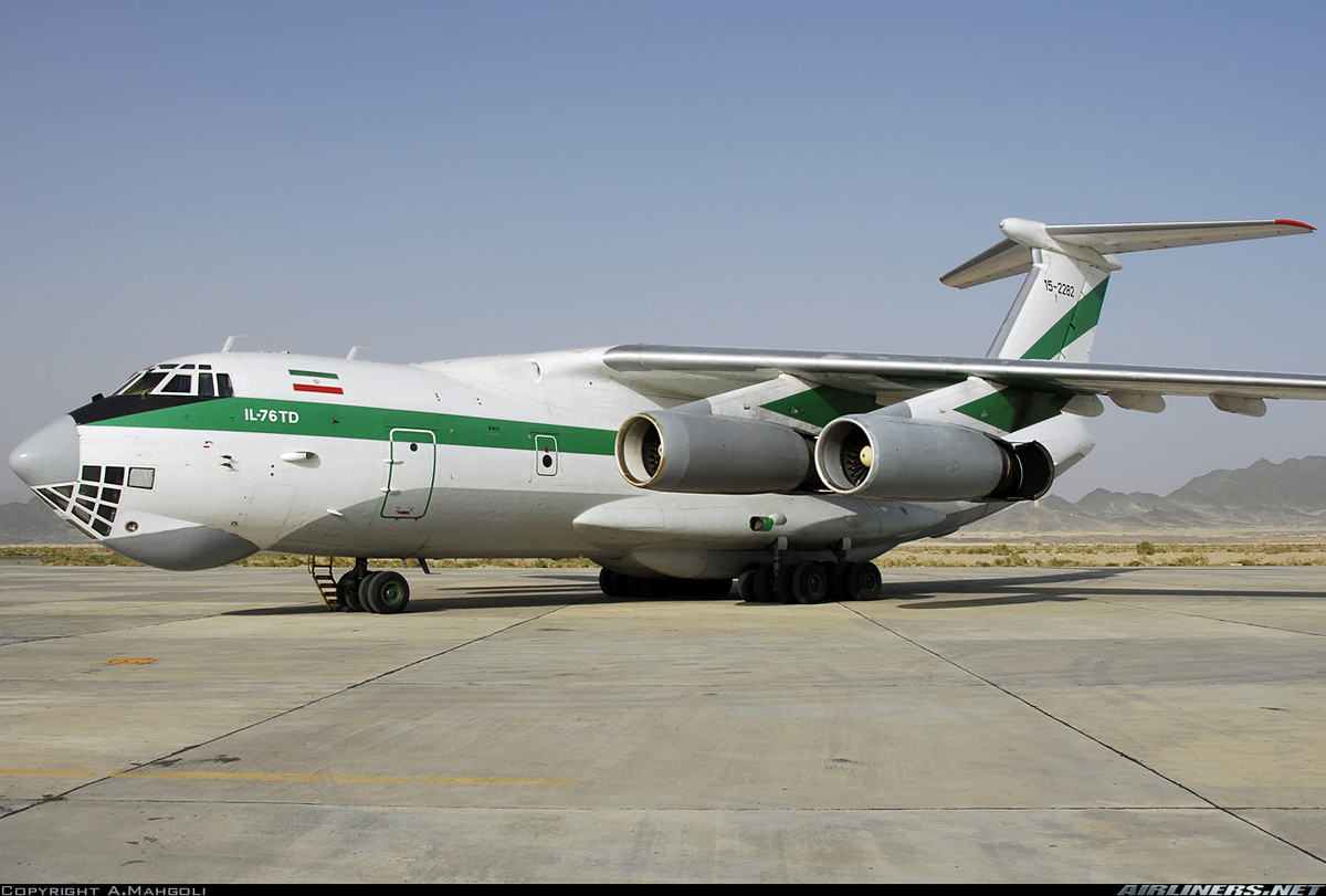 Nạn nhân xấu số của vụ tấn công này được cho là chiếc Il-76 - loại máy bay vận tải lớn nhất mà Iran hiện đang có trong tay. Tổng cộng Không quân Iran đang sở hữu 15 chiếc Il-76 các phiên bản khác nhau trong đó phiên bản Il-76MD là loại máy bay cảnh báo sớm duy nhất mà Iran hiện đang có. Nguồn ảnh: Airliners.
