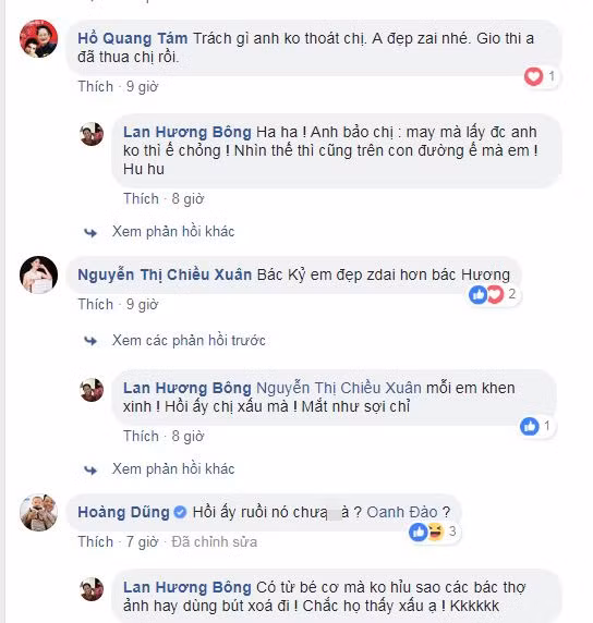 Loạt sao Việt thích thú bình luận về bức ảnh trong quá khứ của vợ chồng nghệ sĩ Lan Hương.