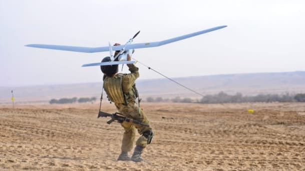 Máy bay không người lái loại Sky Rider của Israel. Ảnh: Haaretz.