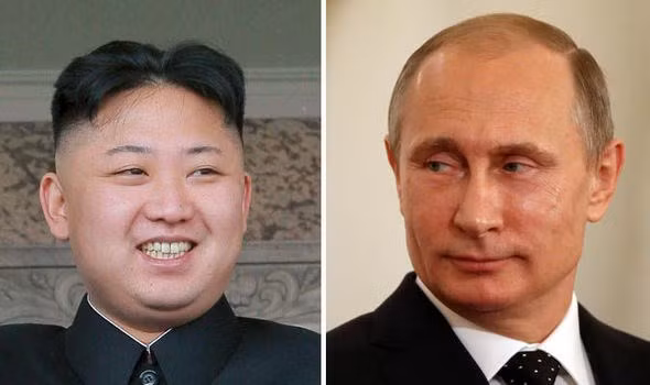 Tổng thống Nga Vladimir Putin và lãnh đạo Triều Tiên Kim Jong-un. (Nguồn: EPA/Getty)