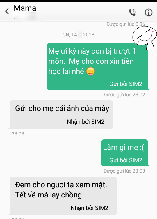 Học lại thì về lấy chồng nhé! Nguồn: BKXC.