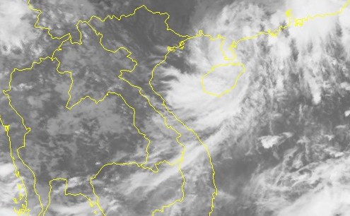 Hình ảnh vệ tinh của cơn bão. Ảnh: NCHMF.