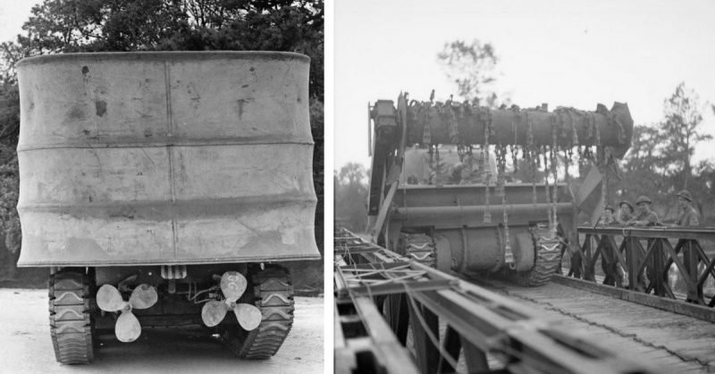 Để chuẩn bị cho chiến dịch đổ bộ lên bãi biển Normandy của Pháp, quân Đồng Minh đã phải cải biên hầu hết các loại thiết giáp của mình để phù hợp với cuộc đổ bộ này, khi chúng phải có thể "bơi" qua được eo biển Manche đển tiến vào châu Âu. Nguồn ảnh: History.