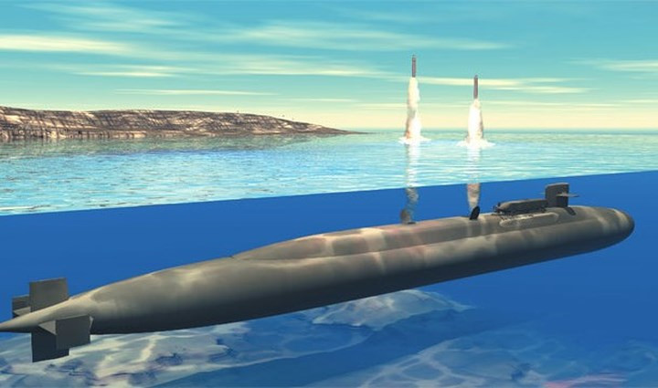  Tên lửa Trident II D5 SLBM đa đầu đạn hạt nhân có thể được phóng từ tàu ngầm. Đây là những chiếc tên lửa với khả năng hủy diệt khủng khiếp có thể đưa loài người về thời đồ đá.