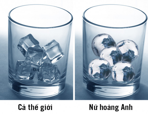Nữ hoàng Anh ghét đá viên hình khối: Nữ hoàng Elizabeth II ghét âm thanh phát ra từ những viên đá hình khối trong cốc nước. Bà thấy đá viên hình cầu tạo âm thanh dễ nghe như tiếng nhạc hơn và thường dùng chúng để làm mát đồ uống. Được biết chính Hoàng thân Philip đã phát minh chiếc máy đặc biệt để tạo ra những viên đá hình cầu cho phu nhân của mình.