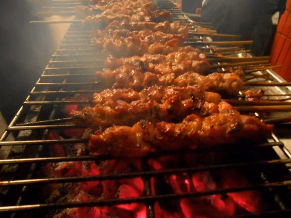 Không chỉ những món ăn vặt bim bim, snack, những xiên thịt thơm nức ngoài hàng cũng chứa chấp nguy cơ cao ung thư. Do khi các chất hữu cơ trong thực vật và động vật bị đốt cháy sẽ sản sinh các amin dị vòng (HCA) và hydrocarbon thơm đa vòng (PAH) - các chất hóa học gây ung thư.