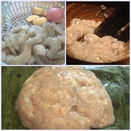 Canh tôm mồng tơi. Vị ngọt của tôm kết hợp với mồng tơi không chỉ giúp ngon miệng mà còn hỗ trợ giảm cân hiệu quả. Tôm lột bỏ vỏ, rút bỏ chỉ đen trên lưng rồi rửa thật sạch với nước. Để tôm ráo nước và cho tôm vào cối, thêm một ít hành khô rồi giã dập. Ướp tôm với một ít muối, hạt nêm, tiêu xay. Ảnh: songtre.