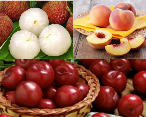 Hoa quả. Trong dịp Tết Đoan Ngọ, thì các loại hoa quả mùa hè được đặc biệt chú trọng. Các loại hoa quả như vải, mận, đào, chôm chôm, xoài, dưa hấu... không thể thiếu trong mỗi dịp tết "giết sâu bọ". Nếu thiếu mận, vải, đào thì ngày Tết Đoan Ngọ sẽ mất đi nhiều ý nghĩa của nó. Ảnh: trithuctre