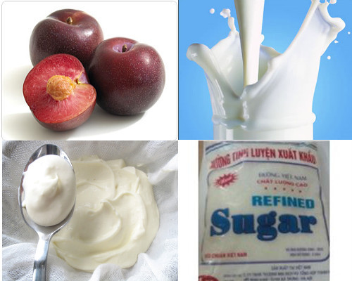 Theo cách làm kem mận cần chuẩn bị 500g mận tươi, 150g đường, 200ml sữa tươi , 300ml kem tươi. Ảnh: phauthuatcaytoc