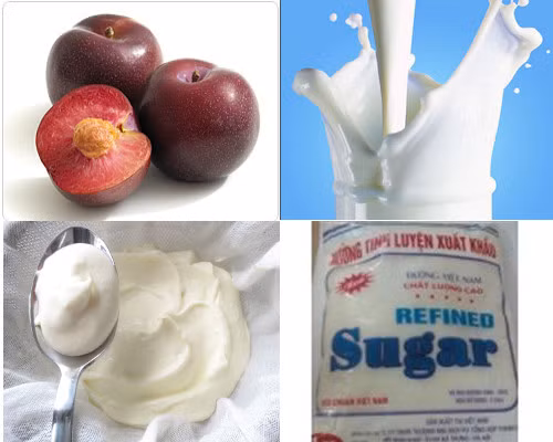 Theo cách làm kem mận cần chuẩn bị 500g mận tươi, 150g đường, 200ml sữa tươi , 300ml kem tươi. Ảnh: phauthuatcaytoc